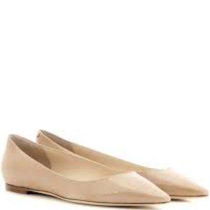 Jimmy Choo Romy Patent Flat Nude Size 10
